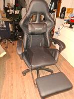 Gaming stoel met voetsteun, Ophalen, Zwart, Zo goed als nieuw, Gaming bureaustoel
