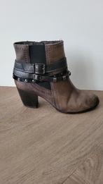 Leren enkellaarsjes met riempjes | Bruin | Bonita | Maat 39, Bruin, Lage of Enkellaarzen, Bonita, Ophalen of Verzenden