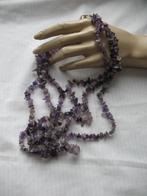 Ketting Amethist Split Steen  3 Strengen Vintage, Ophalen of Verzenden, Overige materialen, Ketting, Met edelsteen