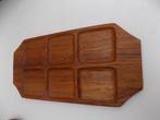 Teak serveertray dienblad vintage retro seventies 1970, Ophalen of Verzenden, Gebruikt