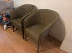 2x nette rieten stoelen, Ophalen, Gebruikt, Bruin, Twee