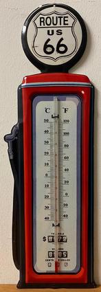 Route 66 US rood blauw XXL thermometer van metaal decoratie