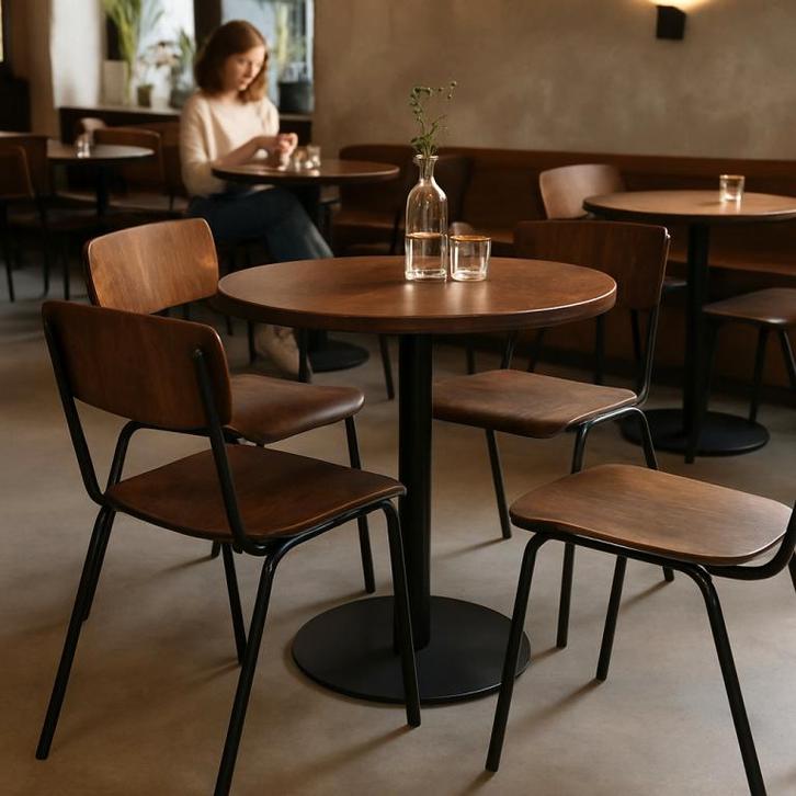 PARTIJ: School chair vintage oude schoolstoelen cafe  399, Huis en Inrichting, Stoelen, Gebruikt, Vijf, Zes of meer stoelen, Bruin