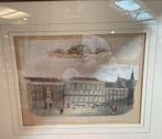 Ministerie van Financiën Den Haag Ingelijst Oud Kunstwer, Antiek en Kunst, Kunst | Etsen en Gravures, Ophalen of Verzenden
