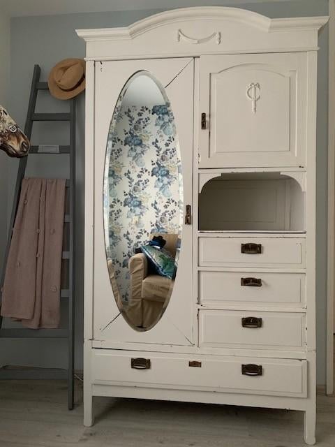 Spiegelkast (brocante), Gebruikt, Eikenhout, 50 tot 100 cm, Minder dan 100 cm