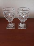 2 prachtig geslepen glaasjes/ eierdopjes 19de eeuws, Antiek en Kunst, Antiek | Glas en Kristal, Ophalen of Verzenden