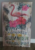 Mooi houten bord/ schilderij met paradise summer opdruk, Minder dan 50 cm, Nieuw, Schilderij, Ophalen of Verzenden