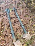 Antieke paarden paal decoratie, Tuin en Terras, Ophalen, Gebruikt, Metaal, Dierenbeeld