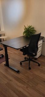 Verstelbaar zit-sta bureau zwart, Ophalen of Verzenden, In hoogte verstelbaar, Zo goed als nieuw, Stabureau
