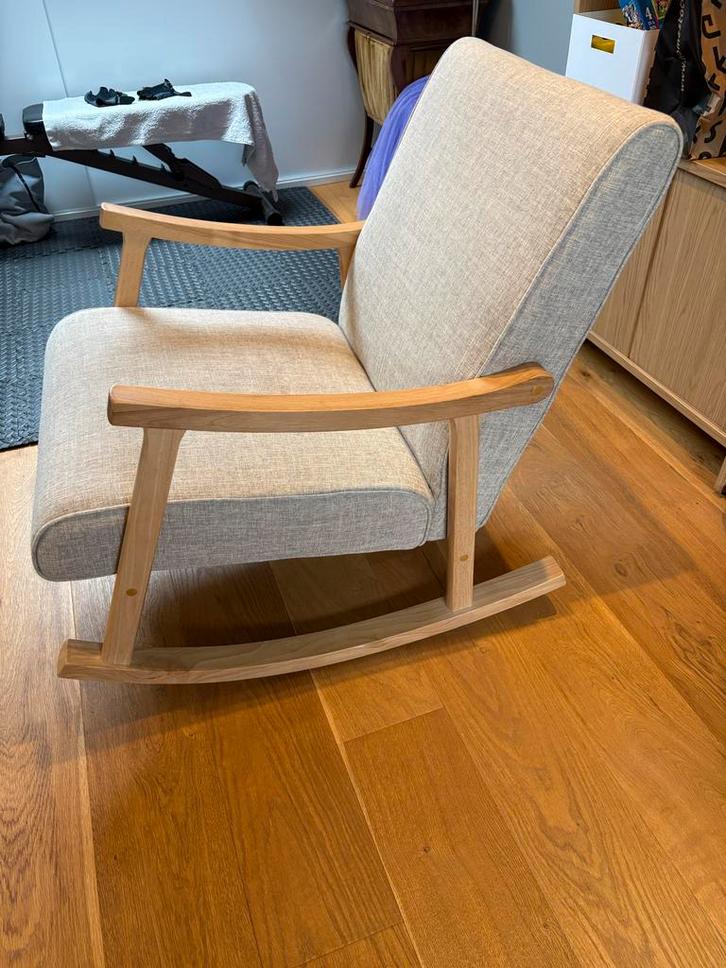 Schommelstoel Morelia - hout grijs, Huis en Inrichting, Fauteuils, Zo goed als nieuw, Hout, 50 tot 75 cm, 75 tot 100 cm, Ophalen