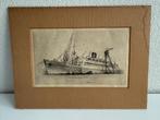 Ets/pentekening Maarten Langbroek passagiersschip Oranje, Ophalen of Verzenden