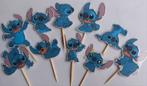 Set van 10 Stitch cupcake traktatie prikkers, Ophalen of Verzenden, Nieuw, Versiering, Verjaardag