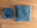 2x kussenhoes Petrol, velourstof, Huis en Inrichting, Woonaccessoires | Kussens, Ophalen of Verzenden, Zo goed als nieuw, Blauw