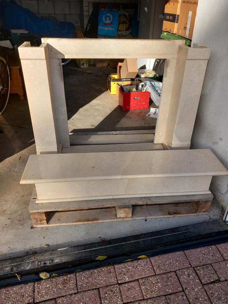 Schouw/haardombouw., Huis en Inrichting, Haarden, Gebruikt, Elektrische haard, Ophalen