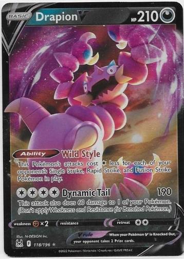 Lost Origin,  Drapion [v] 118/196 beschikbaar voor biedingen