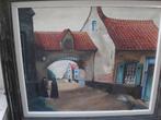 oud  schilderij get. j  kocks  dorp gezicht nog in goede taa, Antiek en Kunst, Ophalen of Verzenden