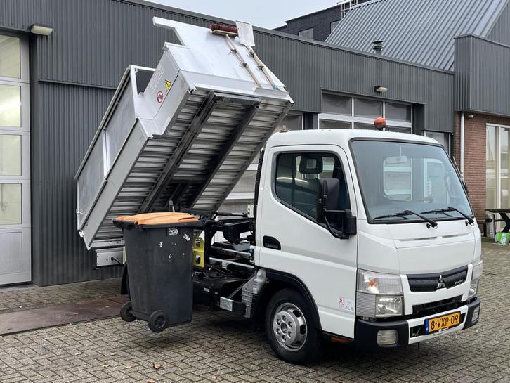 Mitsubishi Canter 3S13 3.0 Automaat Veegvuilkipper zijlader, Auto's, Bestelauto's, Bedrijf, Te koop, ABS, Airconditioning, Alarm