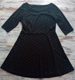 jurk,maat XL (42/44),Steps,zwart,feest,polkadot,A lijn,, Verzenden, Zwart, Maat 42/44 (L), Zo goed als nieuw