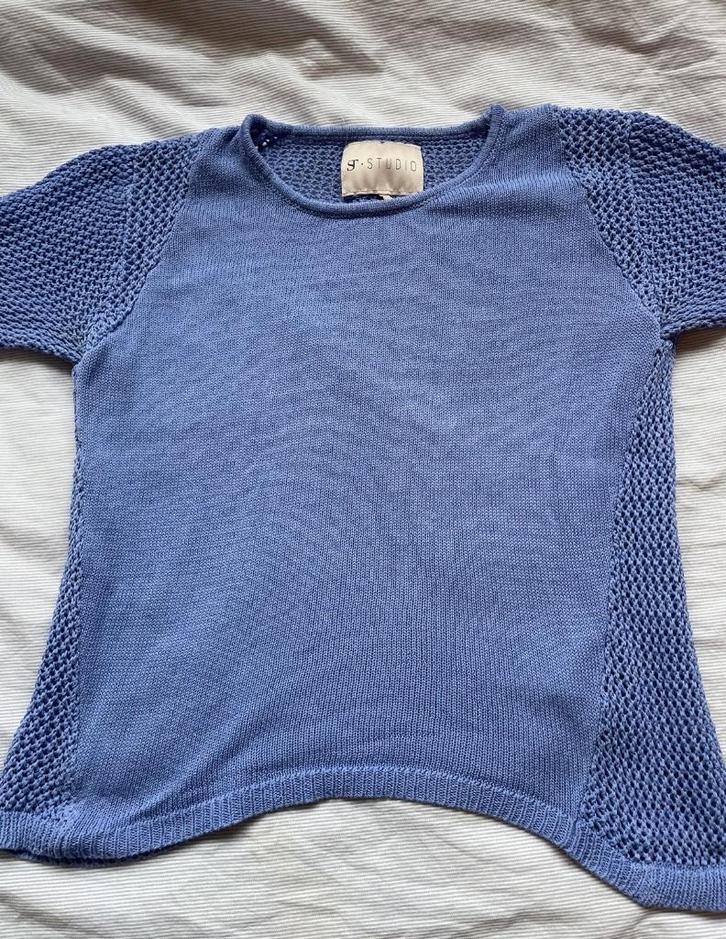 kastopruiming ST studio maat M korenblauw topje, Kleding | Dames, Tops, Gedragen, Maat 38/40 (M), Korte mouw, Verzenden