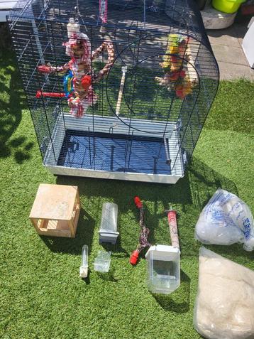 Mooie vogelkooi met toebehoren – compleet  beschikbaar voor biedingen