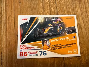 Oscar Piastri Topps Turbo Attax F1 Kaart beschikbaar voor biedingen