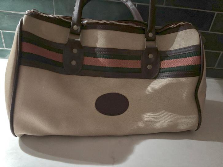 Vintage handtas, Sieraden, Tassen en Uiterlijk, Tassen | Damestassen, Gebruikt, Handtas, Beige, Ophalen of Verzenden