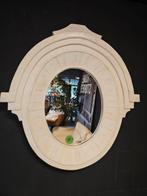 Spiegel in dikke houten lijst oud wit, Ophalen of Verzenden, Nieuw, Rechthoekig, Minder dan 100 cm