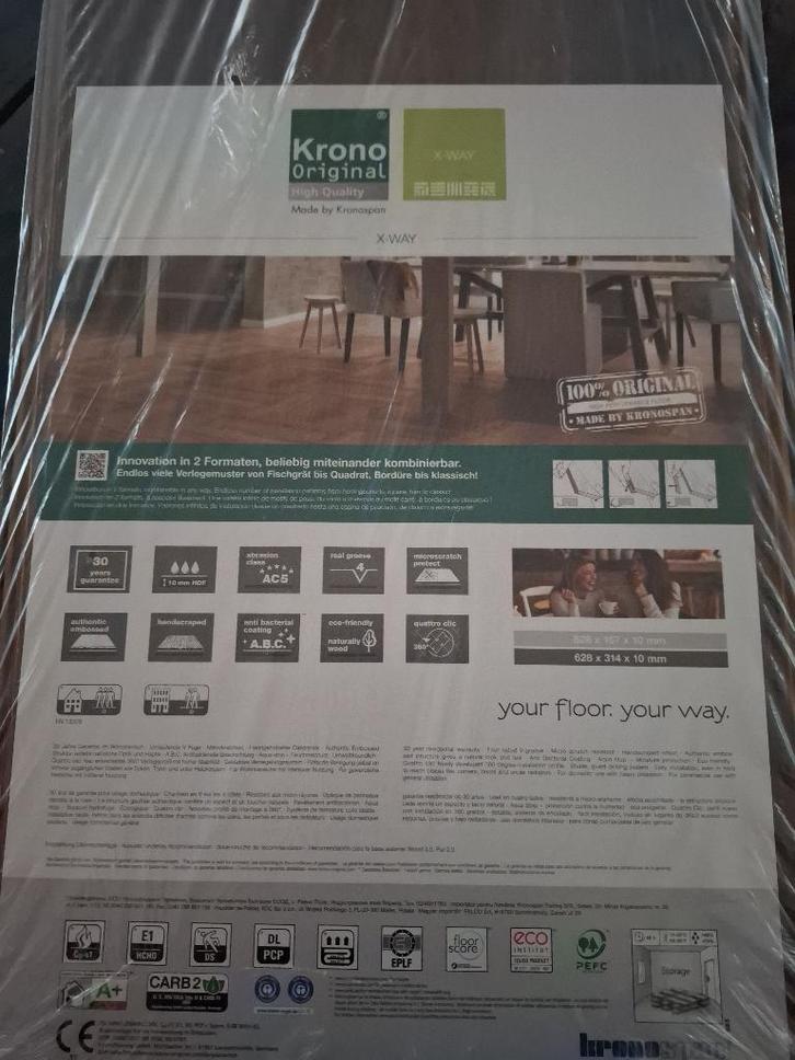 Nieuw laminaat Krono Original, Doe-het-zelf en Verbouw, Vloerdelen en Plavuizen, Nieuw, Laminaat, Hout, 50 tot 150 cm, 30 cm of meer