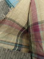 Vintage rol geweven stof meubelstof geruit 1.40 breed (LS24), Ophalen, 120 cm of meer, Katoen, Nieuw