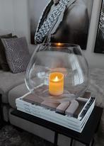 Grote bolvaas windlicht ter decoratie, Huis en Inrichting, Overige kleuren, Ophalen of Verzenden, Minder dan 50 cm, Glas