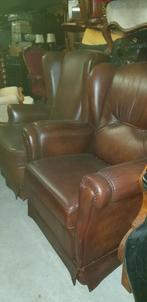 Leder fauteuils, Huis en Inrichting, Fauteuils, Ophalen, Zo goed als nieuw, 75 tot 100 cm, Stof