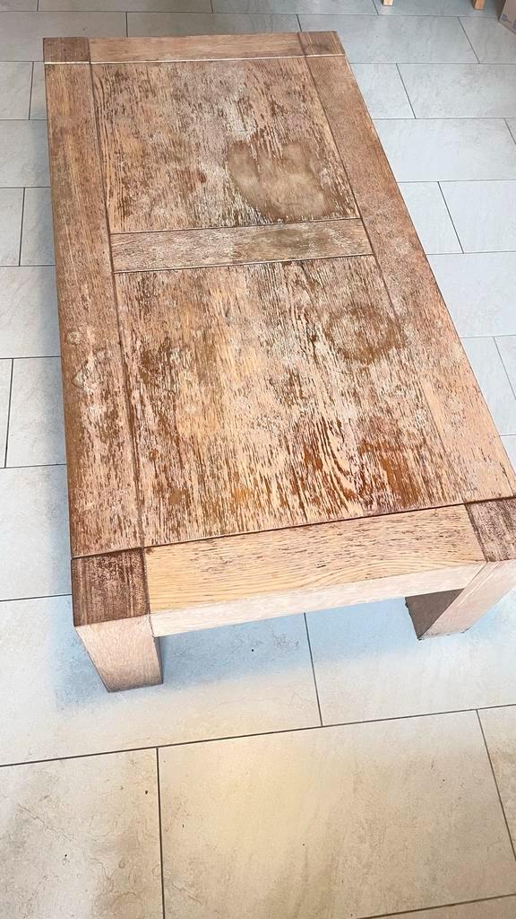 Rustieke Houten Salontafel met Karakter, Huis en Inrichting, Tafels | Salontafels, Gebruikt, Minder dan 50 cm, 50 tot 100 cm, 100 tot 150 cm