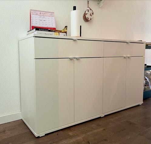 Witte opbergkast / dressoir, Huis en Inrichting, Kasten | Dressoirs, Zo goed als nieuw, 100 tot 150 cm, 25 tot 50 cm, Met lade(s)