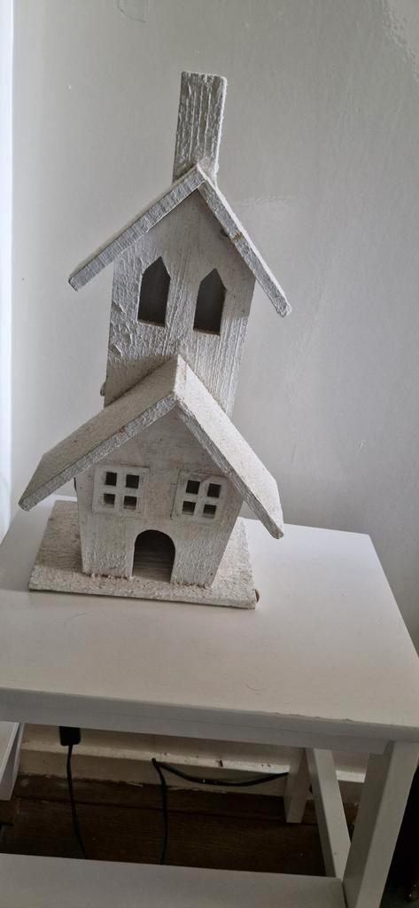 Houten Kerkje met Verlichting - Handgemaakt, Huis en Inrichting, Woonaccessoires | Overige, Ophalen of Verzenden