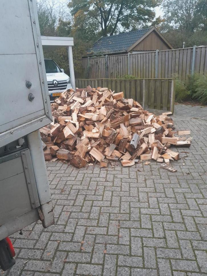 Droog Haardhout brandhout eik beuk berk, Tuin en Terras, Haardhout, Blokken, Eikenhout, 6 m³ of meer, Ophalen of Verzenden