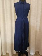 Mooie blauwe katoenen doorknoop jurk van Mango mt. M, Kleding | Dames, Jurken, Ophalen of Verzenden, Zo goed als nieuw, Wit, Onder de knie
