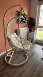 Comfortabele Verstelbare Hangstoel met diepe zit, Huis en Inrichting, Stoelen, Ophalen, Gebruikt, Wit, Riet of Rotan