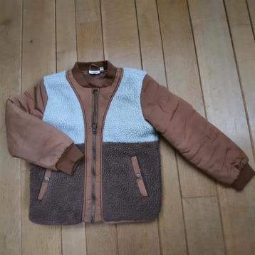Lil' Atelier jas jack bruin camel beige teddy maat 122/128 beschikbaar voor biedingen