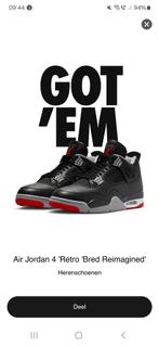 AIR JORDAN 4 "BRED REIMAGINED" (2024) - maat 51½ - nieuw!, NIKE, Ophalen of Verzenden, Zo goed als nieuw, Sneakers of Gympen