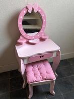 Roze kaptafel met krukje hout meisje, Huis en Inrichting, Tafels | Kaptafels, Ophalen, Zo goed als nieuw