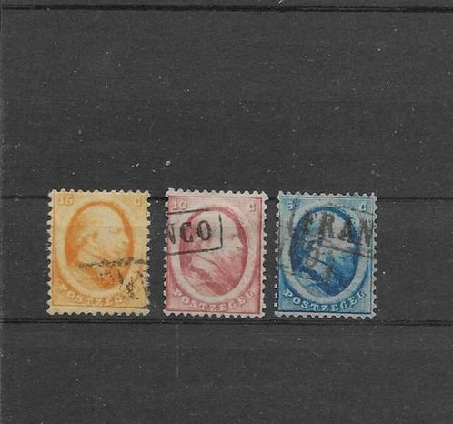 Nederland 1864, NVPH 4 t/m 6, Gestempeld., Postzegels en Munten, Postzegels | Nederland, Gestempeld, T/m 1940, Verzenden