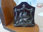 klassiek houten  boekensteun met zeilschip, Ophalen of Verzenden