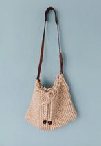 Schoudertas, handwerktas met schouderband van leer, Ophalen of Verzenden, Nieuw, Beige