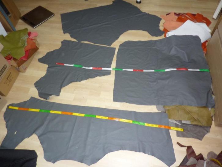 Grijs dun soepel echt leer rundleer 1,3mm, Hobby en Vrije tijd, Stoffen en Lappen, Nieuw, Leer of Kunstleer, 30 tot 120 cm, 30 tot 200 cm