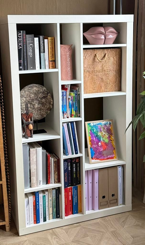 Ikea kallax expedit kast wit asymmetrisch - uit assortiment, Huis en Inrichting, Kasten | Boekenkasten, Ophalen, Gebruikt, 100 tot 150 cm