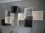 Grijs/ witte wandkasten (Ikea) incl wandrail, 150 tot 200 cm, Ophalen of Verzenden, Zo goed als nieuw, Minder dan 100 cm