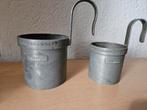 2 leuke tinnen maatbekers., Antiek en Kunst, Antiek | Tin, Ophalen