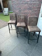 Te koop: 3 alcantara barstoelen, 3 krukken, Ophalen, Gebruikt, 60 tot 90 cm