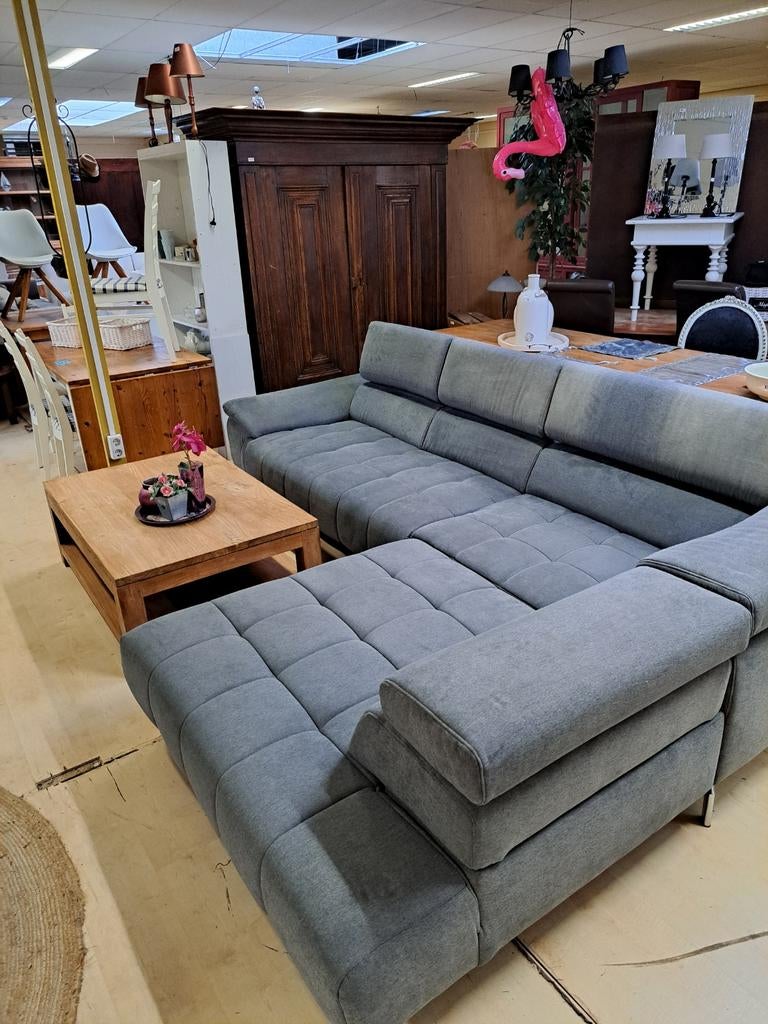 Mooie  grote  hoekbank.   stof., Ophalen, 150 cm of meer, Vierpersoons of meer, Stof