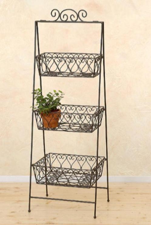 Mooie Etagère, Rekje met 3 mandjes, Kruidenrek, zwart metaal, Huis en Inrichting, Woonaccessoires | Etagères, Nieuw, Ophalen of Verzenden